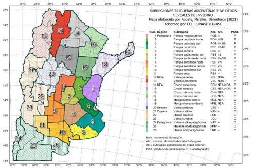 Luego de 69 años actualizan el mapa de cereales de invierno