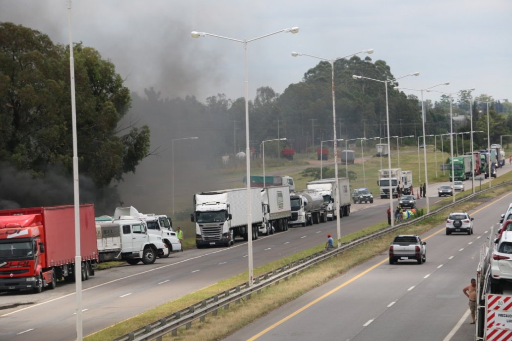 La protesta se concretó en la Autovía 14, a la altura del kilómetro 56.