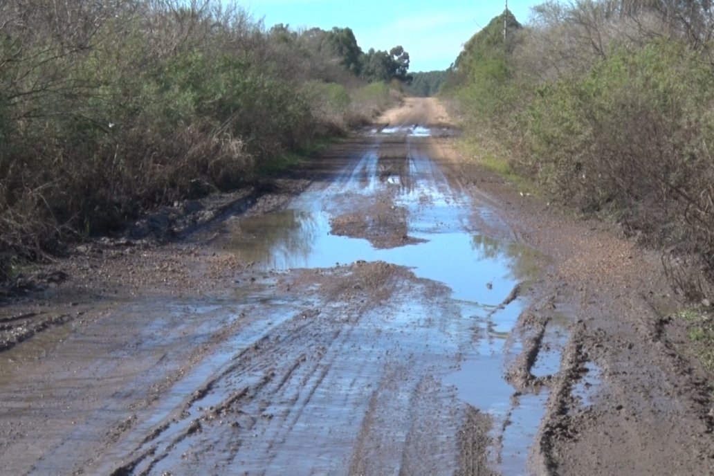 El camino que lleva a El Trébol, en zona de El Duraznal. Teléfono para Vialidad.