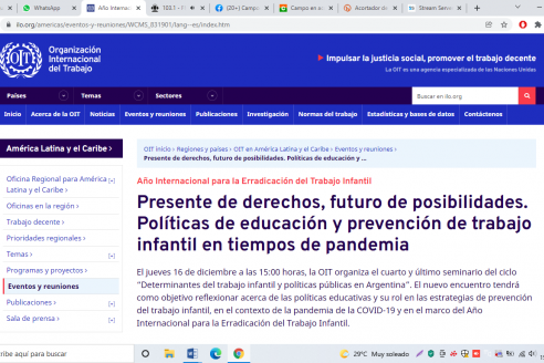 Políticas de educación y prevención del trabajo infantil en tiempos de pandemia