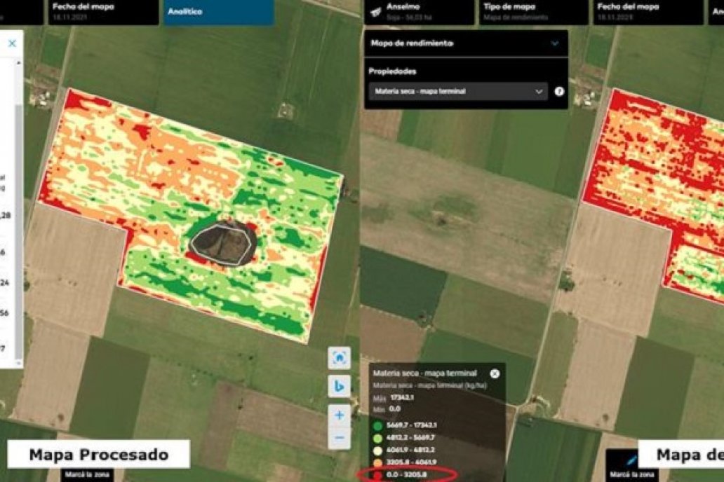 Mapa de cosecha vs. Mapa procesado de xarvio FIELD MANAGER