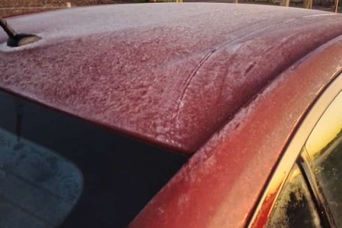 Noviembre arrancó frío y con una helada suave en campos de ruta 32