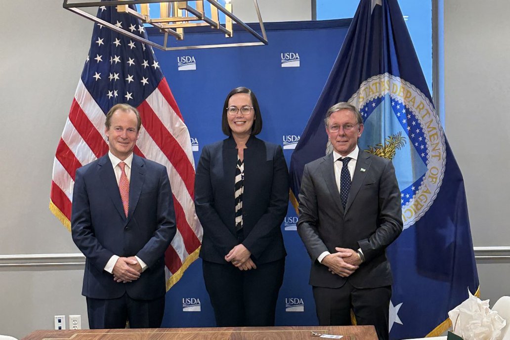 Bordet y Bahillo junto a Alexis Taylor, subsecretaria del presidente Biden. Bordet y Bahillo junto a Alexis Taylor, subsecretaria del presidente Biden.