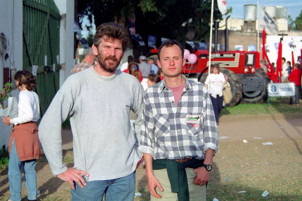 Rubén Wagner y Eric Guaglianone en un descanso de la expo Entre Ríos en Acción.