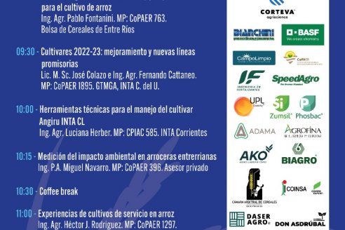 34° Jornada Nacional del Cultivo de Arroz - Centro de Convensiones de Concordia, Entre Ríos