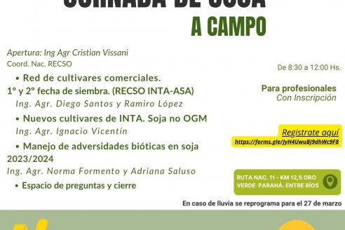 Jornada de soja a campo