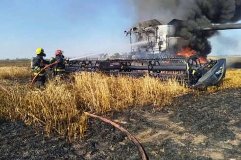 Varios incendios durante la cosecha de trigo en Santa Fe