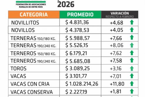 Marzo se fue y dejó precios en alza para todas las categorías