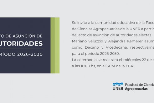 Asunción nuevas autoridades Facultad de Ciencias Agropecuarias